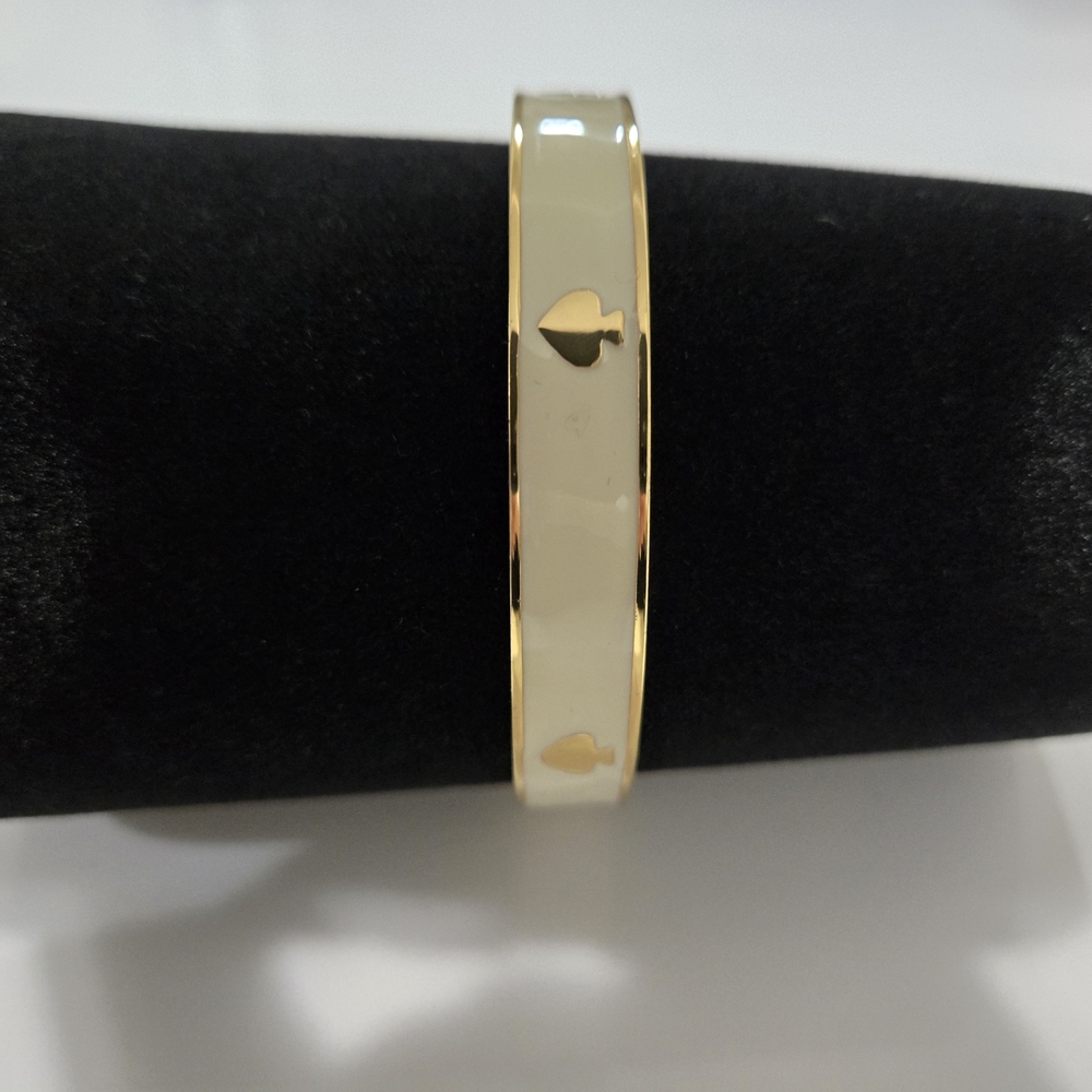Kate Spade Gold and Cream Heart Bangle Bracelet